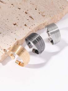 1pc C-Shaped Metal Wrap Fashionable Exquisite High-End Luxuriant Style Women's Ring - C-shaped Single Ring - View 6