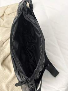 新款女士包包大容量折叠包轻便单肩斜挎包大容量手提包 - 黑色 - 查看 10