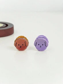 3入組可愛的卡通狗形髮夾,適用於女孩,孩子,用於側瀏海和飄零 - 彩色 - 查看 2