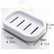 1入新款浴室碟盤盒家用淋浴旅行手持容器塑料肥皂盒浴室置物架配件 - 綠色 - 查看 2