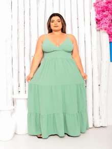 Plus Size Dresses - Mint Green - View 1