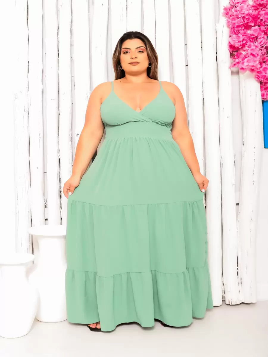Plus Size Dresses - Mint Green - View 1