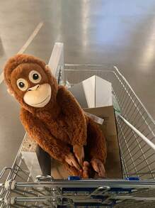 擁有長手臂的時尚猴子填充絨毛玩具,生日禮物 - 棕色 - 查看 2