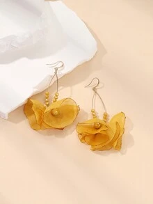 迷人的花朵蕾絲花瓣女式耳環 - 彩色 - 查看 13