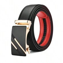 3.7公分寬西部牛仔腰帶,時尚扣環,男士復古休閑腰帶 - 金色 - 查看 6