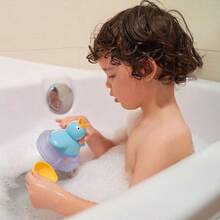 互動企鵝洗澡玩具,水上遊戲,男女孩女孩的洗澡時間好伙伴,嬰兒沐浴玩具 - 藍色 - 查看 1