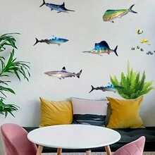 1pc Iron Art Shark Shaped Ornament For Home Decoration - D - View 8