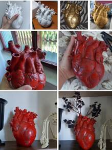 1入心形玻璃花瓶裝飾,可用作插畫裝飾品 - 彩色 - 查看 3