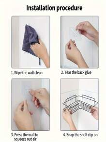 1pc Bathroom Storage Rack, Shower Shelf In White/Black, Non-Drilling Bathroom Tripod, Equipped With 2 Seamless Stickers Wall Mounted Makeup Table For Bathroom Or Kitchen Storage And Organizing Home Bathroom Decor Bathroom Accessories Bathroom Organizer Summer - Triangular Storage Rack - View 5