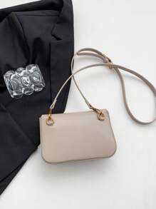 Simple And Stylish Solid Color PU Mini Square Bag Lightweight Women's Shoulder Bag Crossbody Bag All Casual Fashion Bags - Khaki - View 10