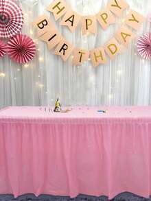 2 Cái/Bộ Dùng một lần PEVA Không thấm nước Và Chống thấm dầu Váy bàn Bộ , Hình hộp chữ nhật Chống thấm dầu PE Nhựa Khăn trải bàn , Ruffle Đồ trang trí Buổi tiệc Khăn trải bàn dùng một lần , Buổi tiệc Lễ cưới Sa mạc Bàn Tiệc sinh nhật Đồ trang trí Quân nhu , Thích hợp Đối với Hình hộp chữ nhật Ăn uống Bàn , Lễ cưới , Bữa tối , Tiệc sinh nhật , Tắm em bé Đồ trang trí - Hồng - Xem 5