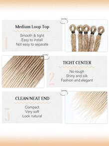 24 Inch Dreadlock Extensions Synthetic Single Ended Dreads Extensions Hippie Style Fake Dreads 10 Strands SE Crochet Thin 0.6cm Dreadlocks Extensions For White Woman