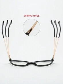 1 chiếc kính mát toàn khung Cat-Eye Tr & Half Metal kết hợp lò xo bản lề thủ công màu kẹo chống kính có khả năng theo toa, thời trang và đa năng dành cho phụ nữ - Trong sáng - Xem 8