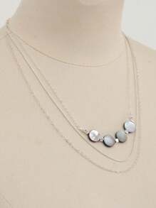 1 件天然鮑魚殼項鍊,多層貝殼頸鍊,適合年輕女士 - 天然鮑魚殼項鍊 - 查看 13