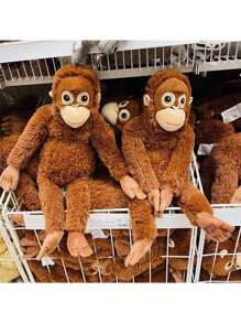 擁有長手臂的時尚猴子填充絨毛玩具,生日禮物 - 棕色 - 查看 3