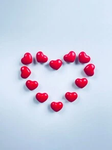 1pc Resin Heart-Shaped Fridge Magnet, Valentine'S Day Gift - Red - View 4