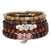 Retro Multi -Layer Wooden Bracelet