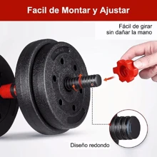 Dumbbells Weights And Straight Bar Exercise Kit Adjustable 15kg - Đỏ - Xem 6