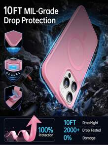 Funda magnética para teléfono en color rosa manzana [compatible con MagSafe y con protección de grado] ultradelgada y protectora, de terminado mate translúcido con protector de lente desmontable