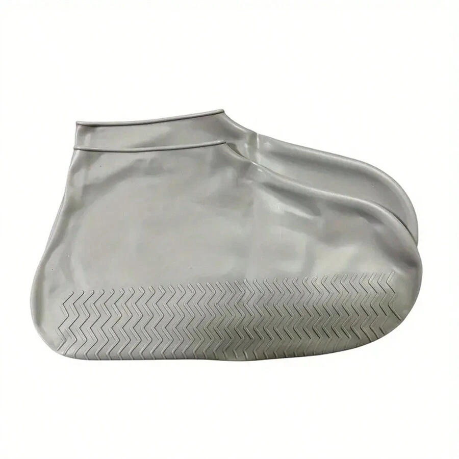 1雙學生戶外旅行矽膠鞋套,防水防雨,耐用的矽膠雨靴,男女兼用便攜式防雨鞋套 - 灰色 - 查看 1