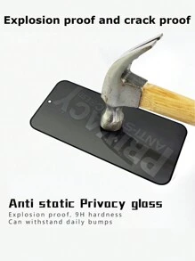 2pcs Anti-Glare & Anti-Static Privacy Screen Protector Compatible With Samsung - Black - View 6