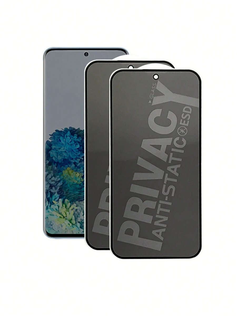 2pcs Anti-Glare & Anti-Static Privacy Screen Protector Compatible With Samsung - Black - View 1