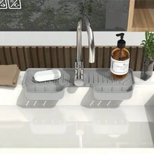 1 件水槽矽膠防濺板、防水防黴墊、海綿收納板、廚房和浴室排水和分類板、水槽收納架、廚房配件、水龍頭防濺墊、廚房檯面等。 - 綠色 - 查看 4