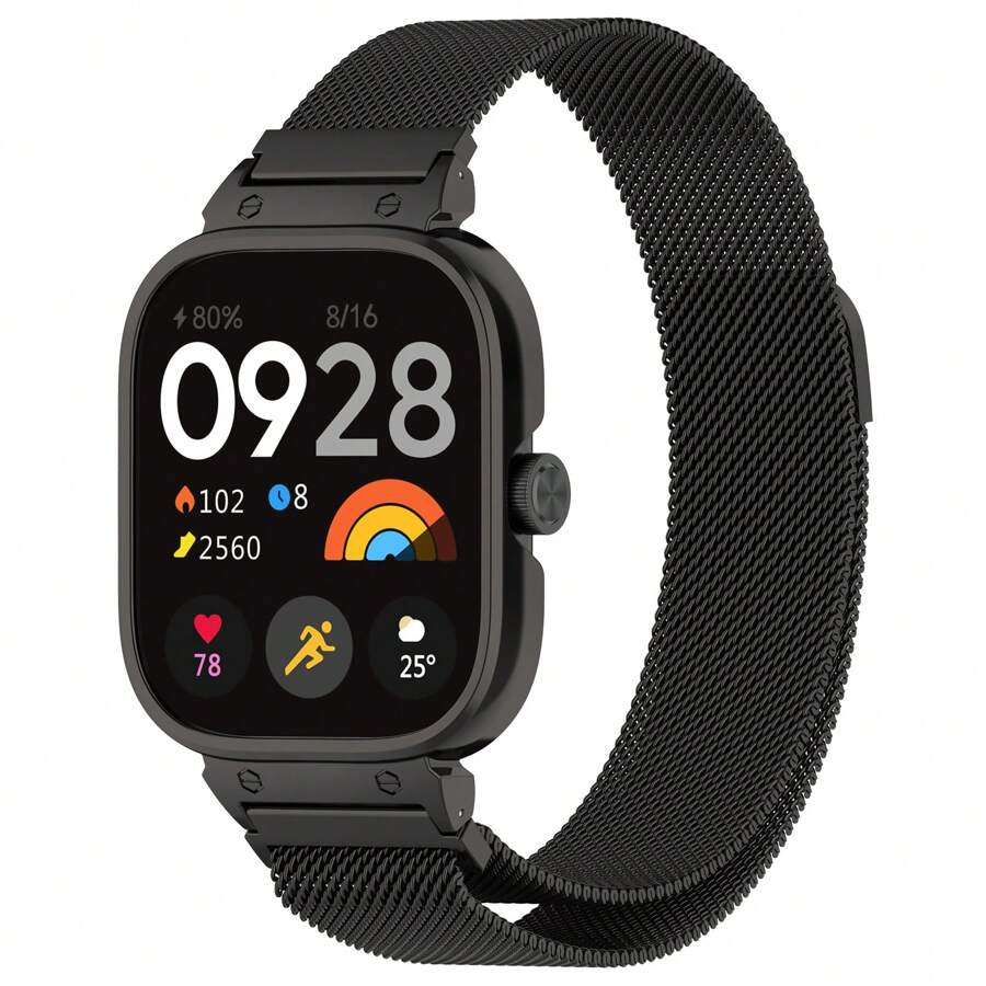 Metal Case+Strap Smartwatch Band Compatible With Redmi Watch4 Multi Color Watch Strap Suitable For Wrist Circumference Of 5.5-8.7 Inches - Black - View 1