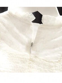 Young Girl's Lace Spliced Pleated Hem Dress For Spring And Autumn