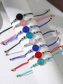 1入組女用可伸縮樹脂& Ccb珠子手鍊,時尚且適合日常穿著 - 彩色 - 查看 1