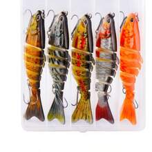 1入組10公分/15.5克帶有7分節身體和硬質紋理的釣餌,適用於海水和淡水釣魚（外包裝隨機發送） - 彩色 - 查看 7