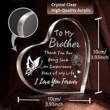 1入組透明質感心型裝飾物,採用亞克力材質,附上個性化圖片和文本的精美禮物,適用於重要人物、家居裝飾、節日禮物、生日禮物 - 無色 - 查看 2