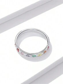 1個女孩可愛貓戒指,適用於兒童生日禮物、派對鑽飾、日常裝飾 - 銀色 - 查看 3