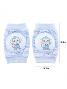 1pair Baby Monkey Print Knee Pads