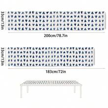 1pc Blue Heart Print Cooking Apron, Linen Creative Valentine's Day Pattern Anti-Oil Stain Kitchen Apron - Blue - View 3