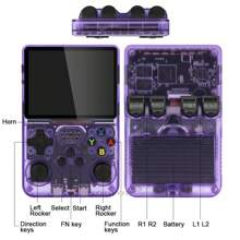 R36s復古手提遊戲玩家,linux系統3.5英寸ips螢幕,可攜式口袋視頻播放器,內置15000多款遊戲的迷你遊戲機,手提遊戲機 - 紫色 - 查看 10