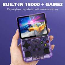R36s復古手提遊戲玩家,linux系統3.5英寸ips螢幕,可攜式口袋視頻播放器,內置15000多款遊戲的迷你遊戲機,手提遊戲機 - 紫色 - 查看 6