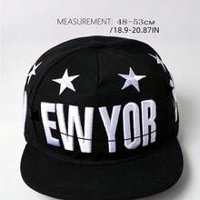 Una Gorra De Béisbol Bordada Con Letra De Estrella De Moda Nueva York Para Niños Y Niñas - Negro - Ver 2