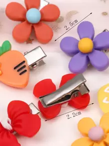 30 件/套女孩可爱随机颜色树脂发夹 - 彩色 - 查看 5