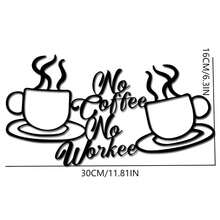 家庭辦公室咖啡館牆面金屬裝飾杯子鐵藝黑色剪影工藝品 - 黑色 - 查看 5