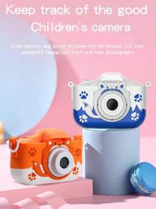 Cámara digital infantil 1080p de alta definición 20mp cámara infantil incorporada cargador USB Cámara de juego Cámara de silicona antisísmica - Azul - Ver 2