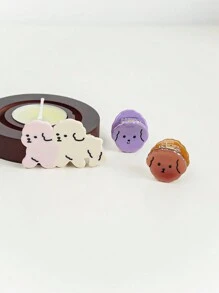 3入組可愛的卡通狗形髮夾,適用於女孩,孩子,用於側瀏海和飄零 - 彩色 - 查看 1