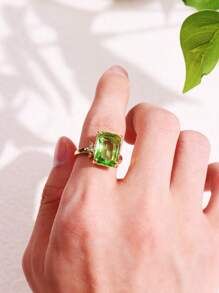 1pc Retro Metal & Zirconia Decor Ring For Women, Creative & Simple Valentine'S Day Gift, Party Jewelry 2024 New Arrival - Multicolor - View 12