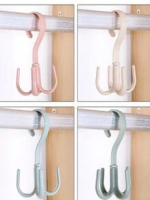 2pcs Multifunctional 4-Claw Rotating Hook For Bags, Hats, Clothes, Storage And Hanging - Blue - View 4