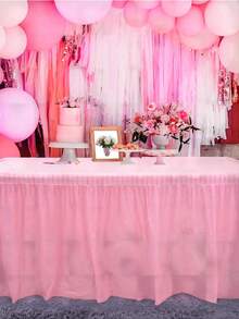 2 Cái/Bộ Dùng một lần PEVA Không thấm nước Và Chống thấm dầu Váy bàn Bộ , Hình hộp chữ nhật Chống thấm dầu PE Nhựa Khăn trải bàn , Ruffle Đồ trang trí Buổi tiệc Khăn trải bàn dùng một lần , Buổi tiệc Lễ cưới Sa mạc Bàn Tiệc sinh nhật Đồ trang trí Quân nhu , Thích hợp Đối với Hình hộp chữ nhật Ăn uống Bàn , Lễ cưới , Bữa tối , Tiệc sinh nhật , Tắm em bé Đồ trang trí - Hồng - Xem 2