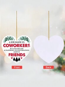 1 件松樹圖案壓克力心形吊墜帶金線,送給朋友、同事或公司紀念品的理想禮物,適合日常裝飾,增強公司氛圍,門把手、書包或臥室的裝飾品 - 彩色 - 查看 4