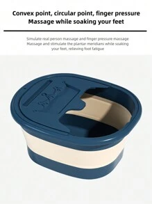 1pc Foldable Foot Soaking Tub With Massage Function, Household Laundry Tub, Children Foot Bathing Tub, Portable Foot Spa Bucket - Multicolor - View 4