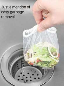 100入組水槽過濾網,一次性排水孔,適用於洗碗槽、菜籃洗槽、垃圾、廚房殘渣過濾 - 白色 - 查看 7