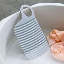 家用摺疊小型矽膠洗衣板,防滑橡膠旅行清洗板,配有加厚護膝墊以保護膝蓋 - 白色 - 查看 7