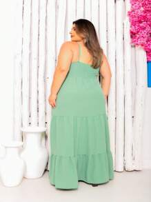 Plus Size Dresses - Mint Green - View 3